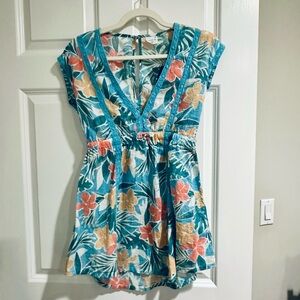 NWT Abercrombie Kids - Floral V-Neck Swim cover up - 11/12